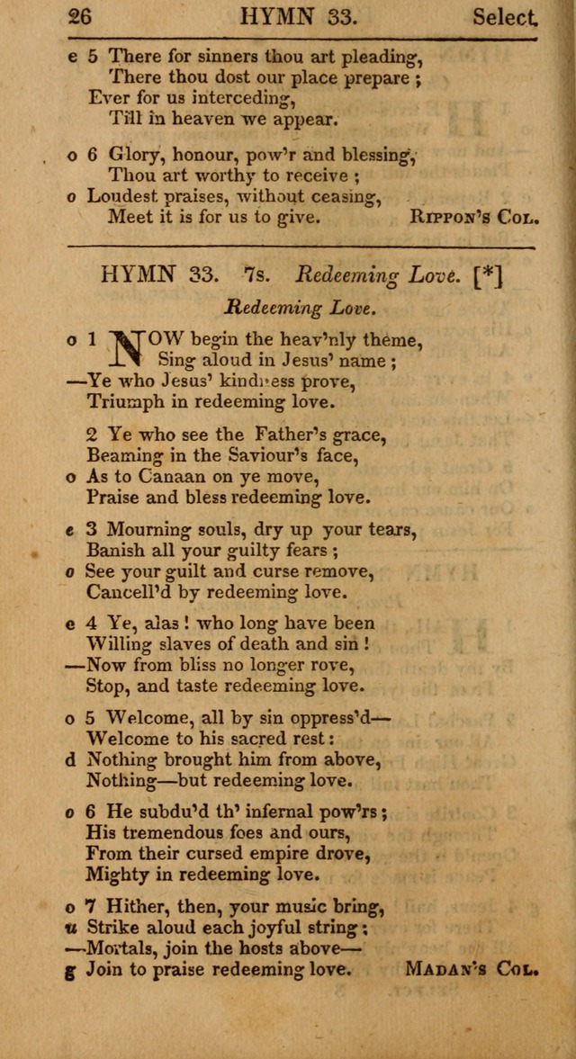 Select Hymns, The Third Part of Christian Psalmody. 3rd ed. page 26