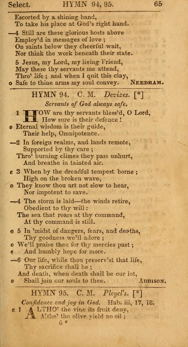 Select Hymns, The Third Part of Christian Psalmody. 3rd ed. page 65