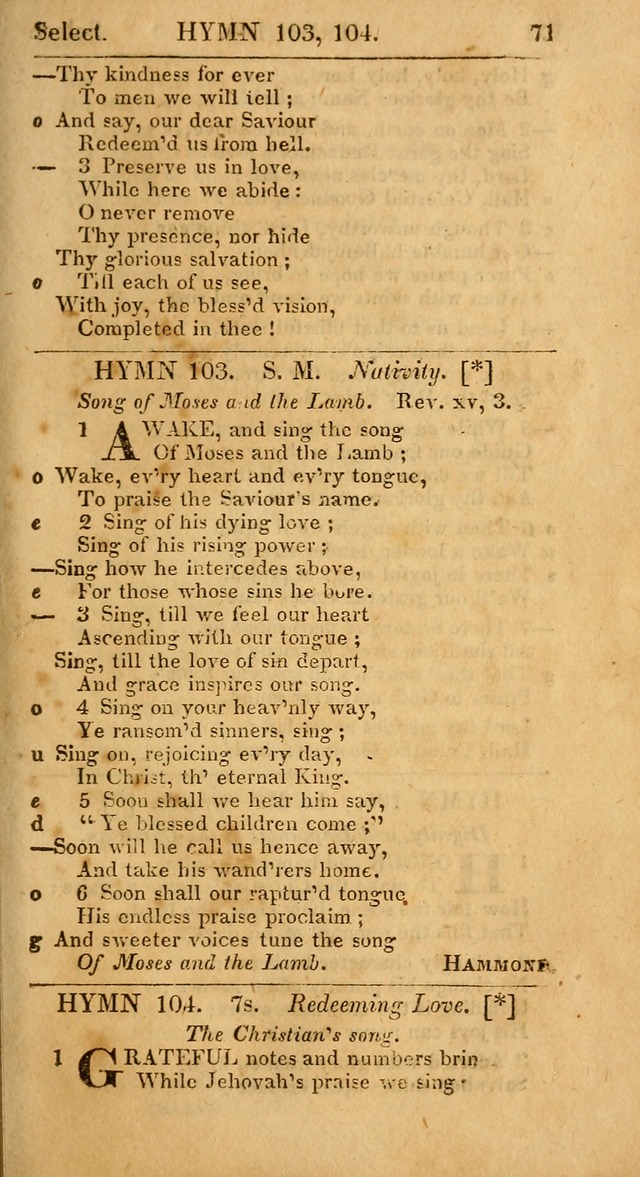 Select Hymns, The Third Part of Christian Psalmody. 3rd ed. page 71