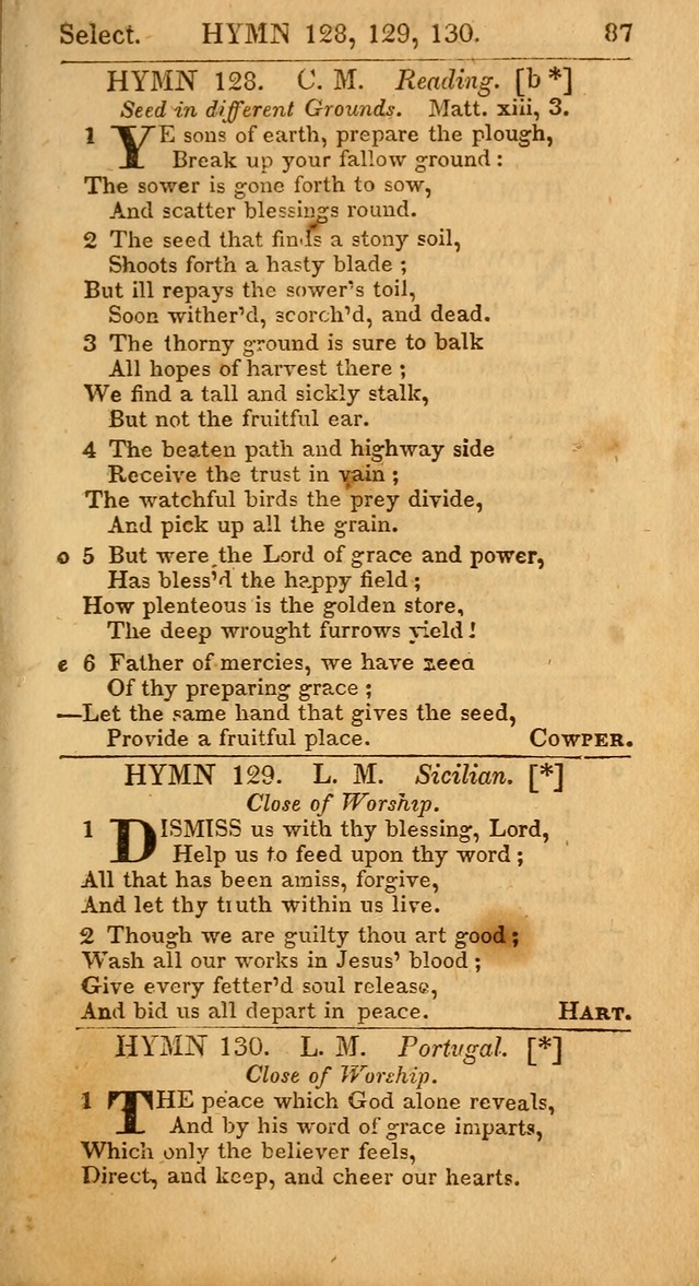 Select Hymns, The Third Part of Christian Psalmody. 3rd ed. page 87