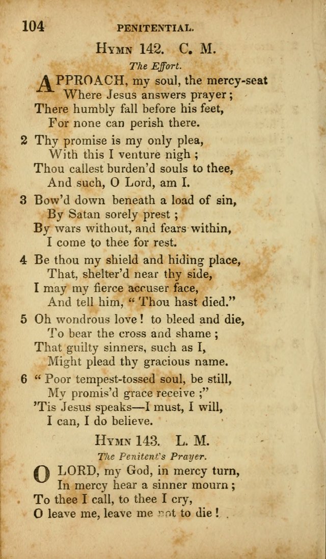 A Selection of Hymns for the Use of Social Religious Meetings and for Private Devotions. 7th ed. page 104