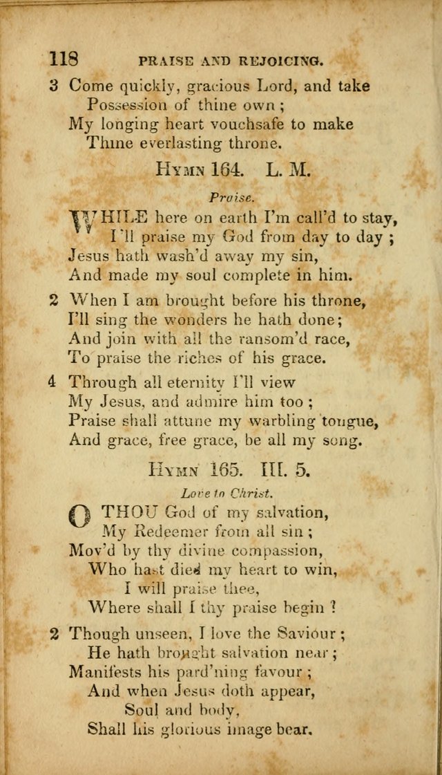 A Selection of Hymns for the Use of Social Religious Meetings and for Private Devotions. 7th ed. page 118