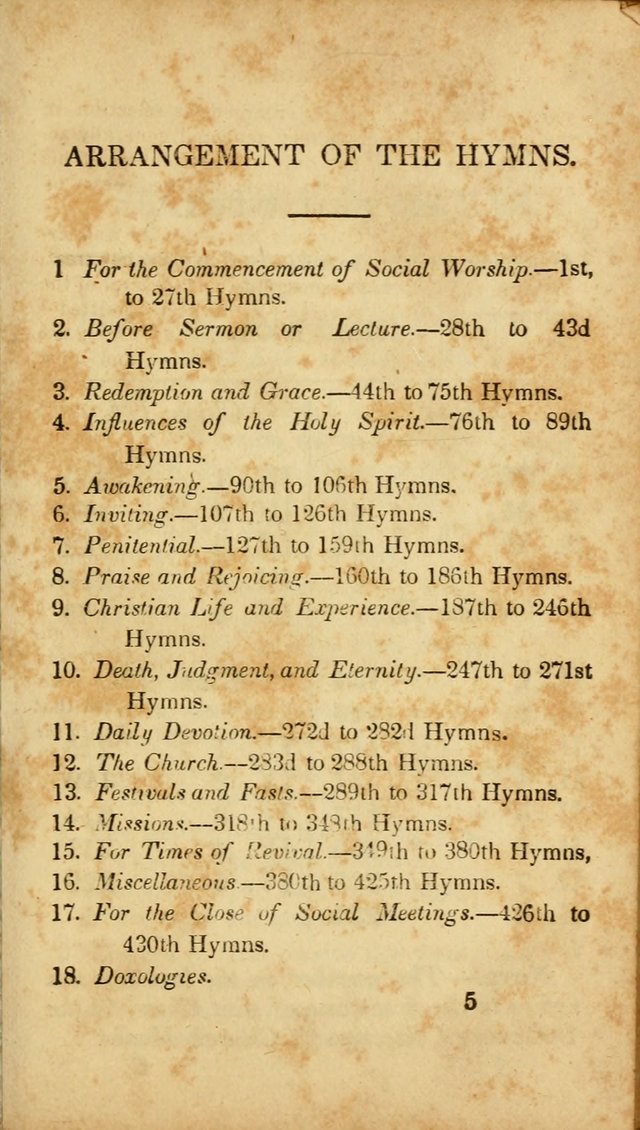 A Selection of Hymns for the Use of Social Religious Meetings and for Private Devotions. 7th ed. page 5