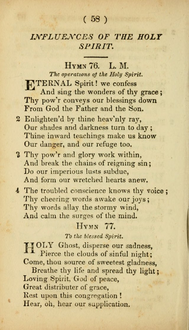 A Selection of Hymns for the Use of Social Religious Meetings and for Private Devotions. 7th ed. page 58