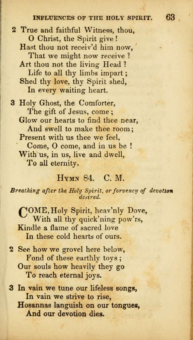 A Selection of Hymns for the Use of Social Religious Meetings and for Private Devotions. 7th ed. page 63