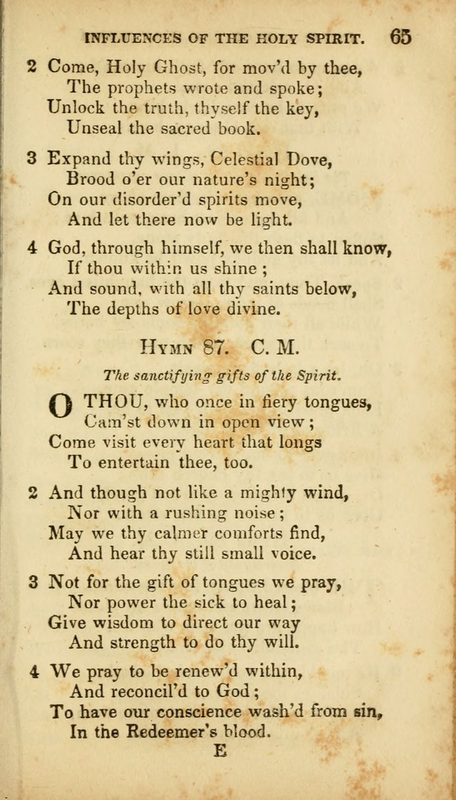 A Selection of Hymns for the Use of Social Religious Meetings and for Private Devotions. 7th ed. page 65