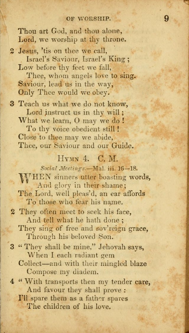 A Selection of Hymns for the Use of Social Religious Meetings and for Private Devotions. 7th ed. page 9