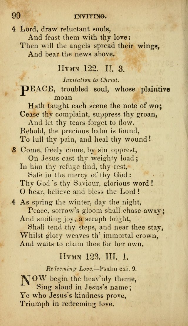 A Selection of Hymns for the Use of Social Religious Meetings and for Private Devotions. 7th ed. page 90