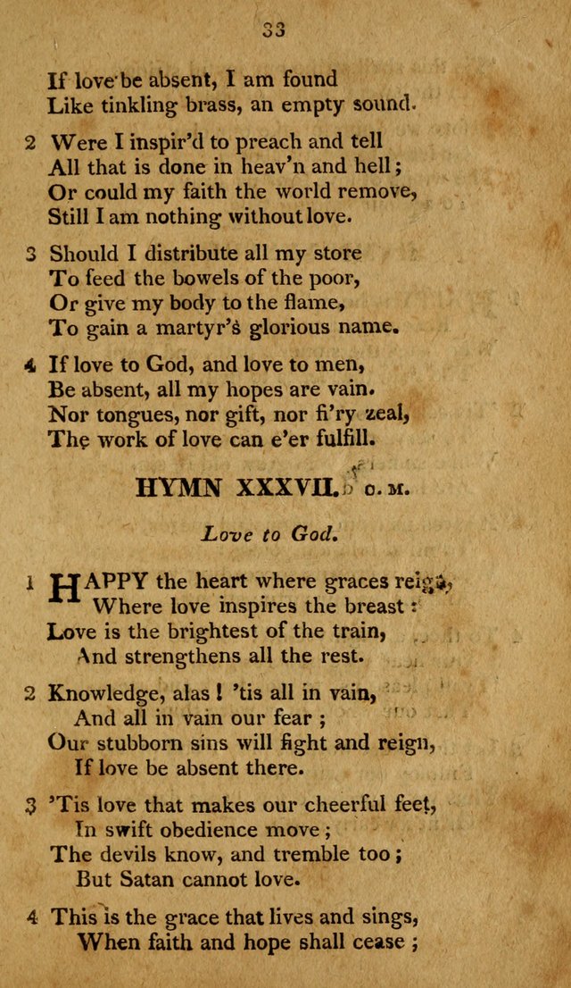 A Selection of Hymns, from Various Authors, Supplementary for the Use of Christians. 1st ed. page 38