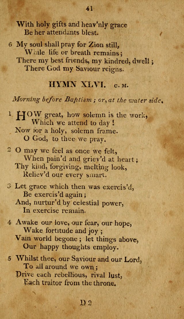 A Selection of Hymns, from Various Authors, Supplementary for the Use of Christians. 1st ed. page 46