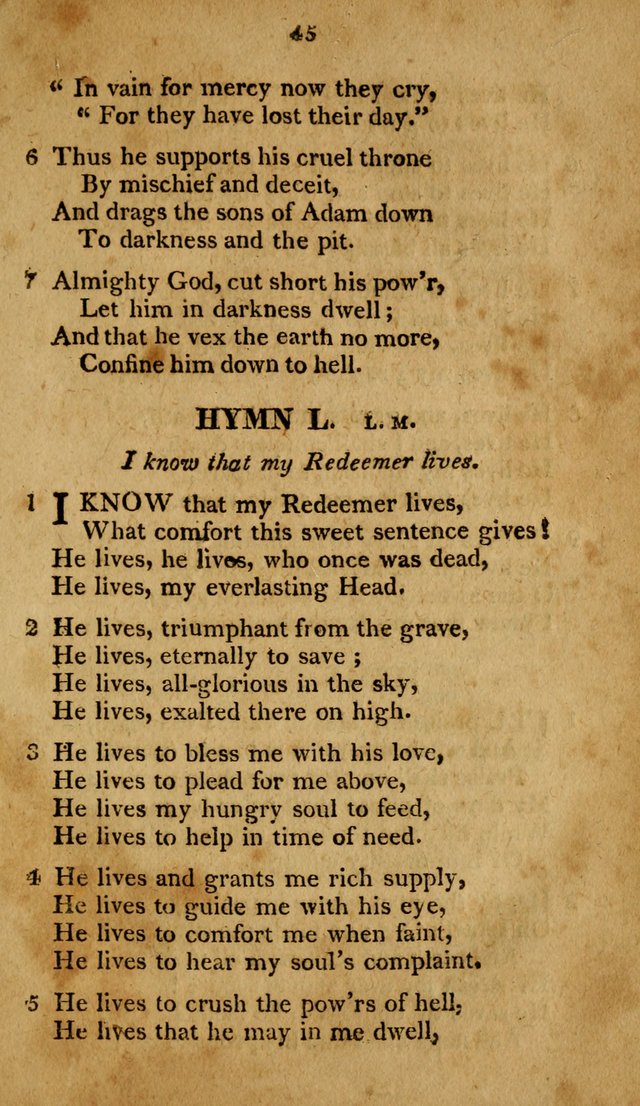 A Selection of Hymns, from Various Authors, Supplementary for the Use of Christians. 1st ed. page 50