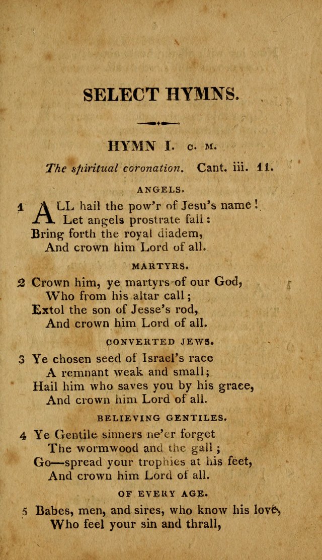 A Selection of Hymns, from Various Authors, Supplementary for the Use of Christians. 1st ed. page 8