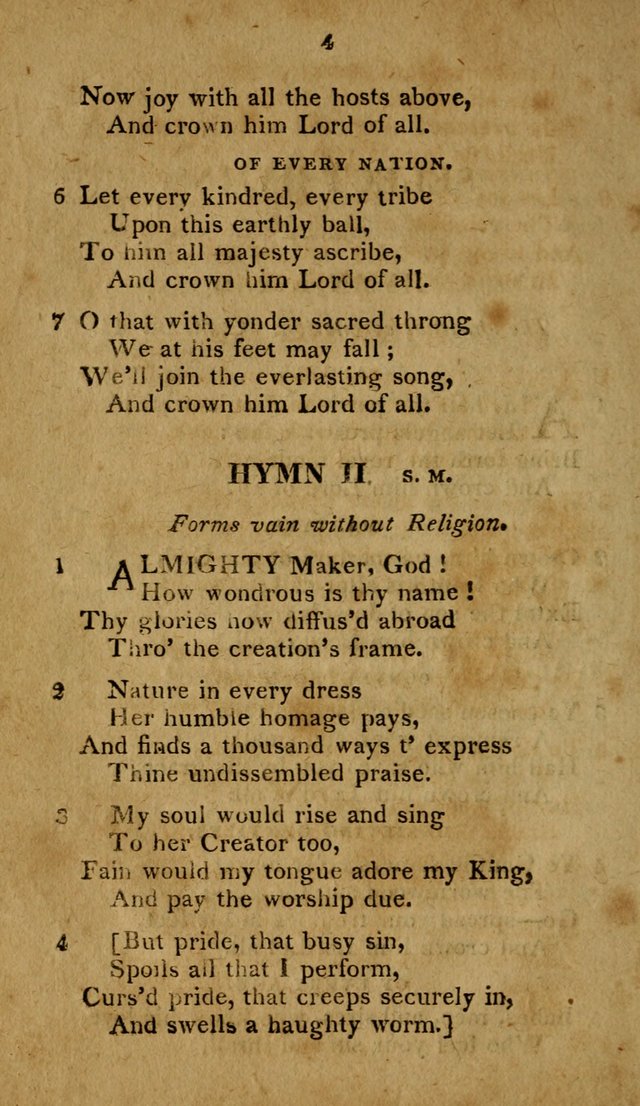 A Selection of Hymns, from Various Authors, Supplementary for the Use of Christians. 1st ed. page 9