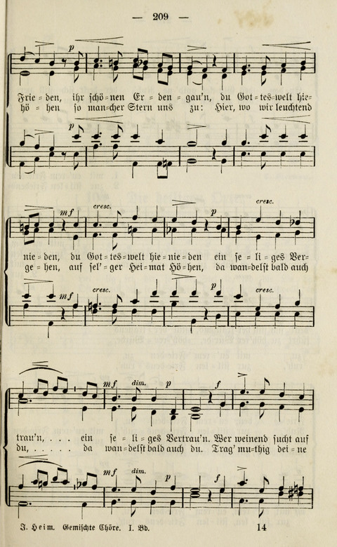 Sammlung Kirchlicher Lieder: für den Gemischten Chor. Liederbuch für Kirche, Schule und Haus page 209
