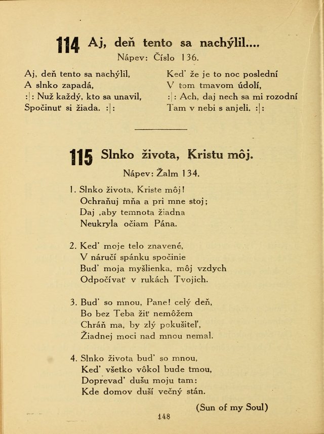 Slovensky Kalvinsky Spevnik page 148