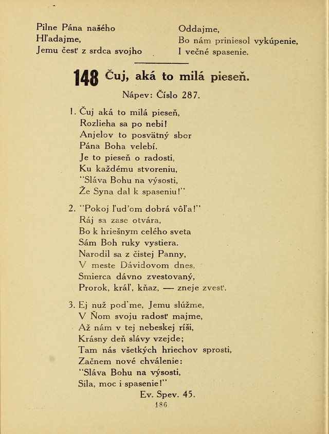 Slovensky Kalvinsky Spevnik page 186
