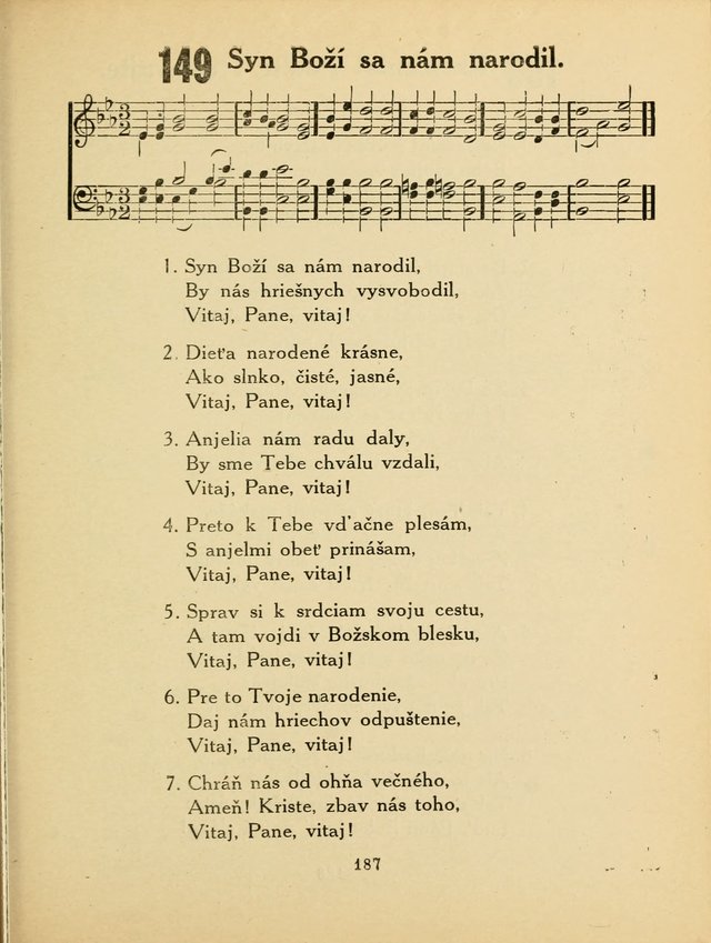 Slovensky Kalvinsky Spevnik page 187