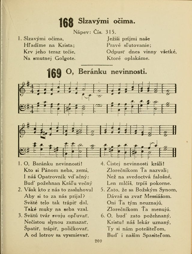 Slovensky Kalvinsky Spevnik page 209
