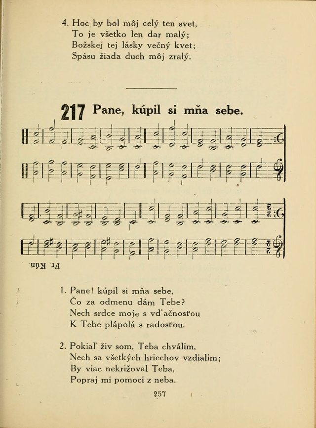 Slovensky Kalvinsky Spevnik page 257