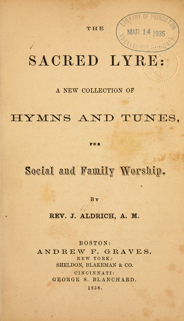The Sacred Lyre: a new collection of hymns and tunes, for social and family worship page 1