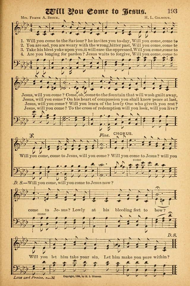 Songs of Love and Praise No. 3: For use in Meetings for Christian Worship of Work page 192