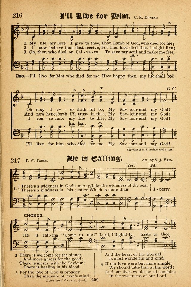 Songs of Love and Praise No. 3: For use in Meetings for Christian Worship of Work page 208