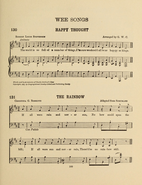 Songs for Little People: for use in the Sunday-School, the Kindergarten and the Home page 109