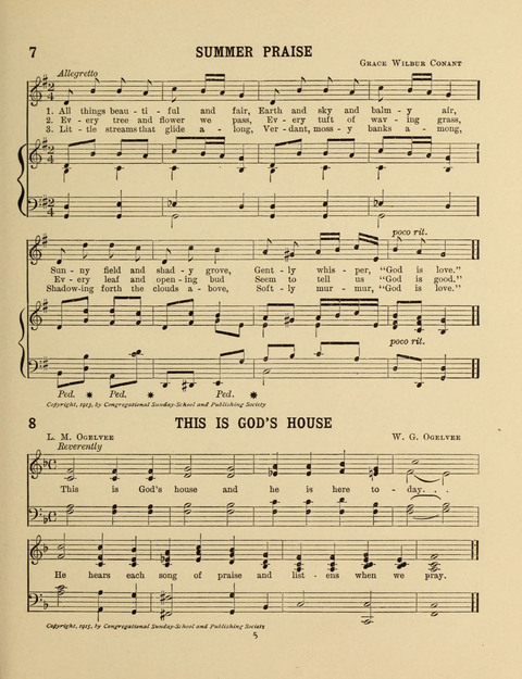 Songs for Little People: for use in the Sunday-School, the Kindergarten and the Home page 5