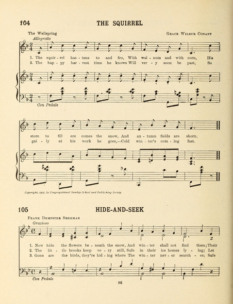 Songs for Little People: for use in the Sunday-School, the Kindergarten and the Home page 86