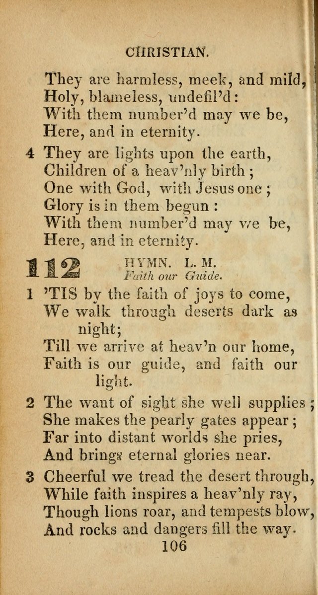 Sacred lyrics, or Select hymns: particularly adapted to revivals of religion, and intended as a supplement to Watts.  page 106