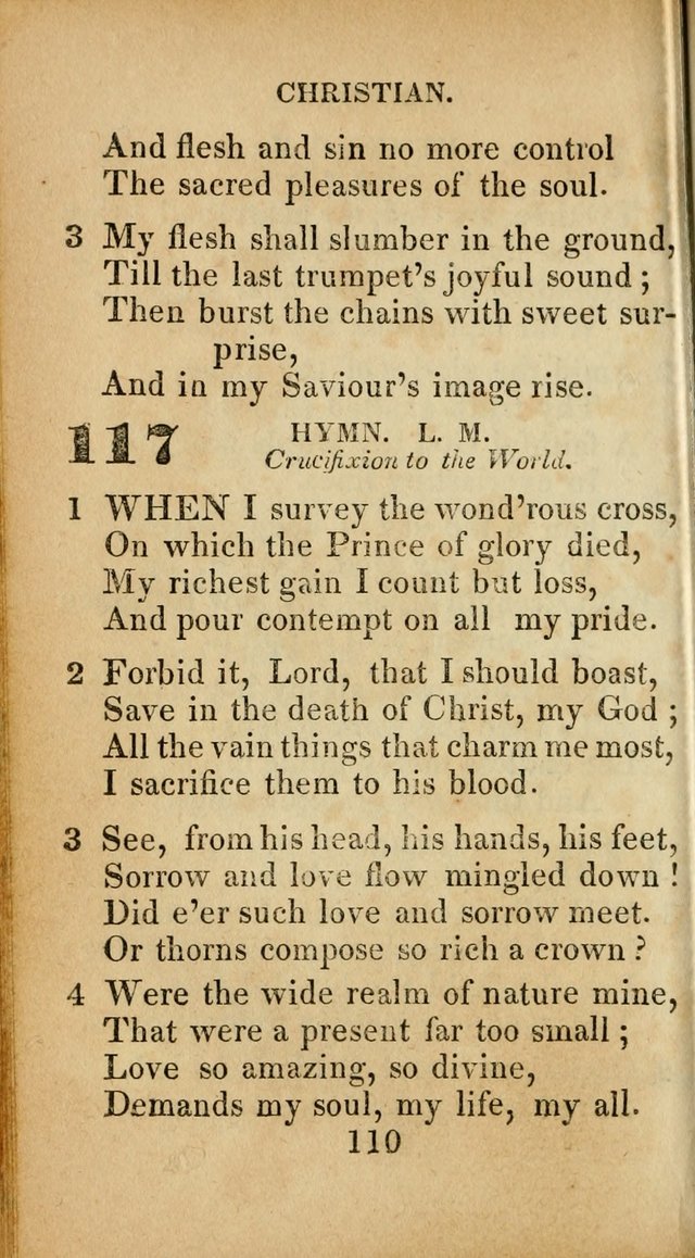 Sacred lyrics, or Select hymns: particularly adapted to revivals of religion, and intended as a supplement to Watts.  page 110