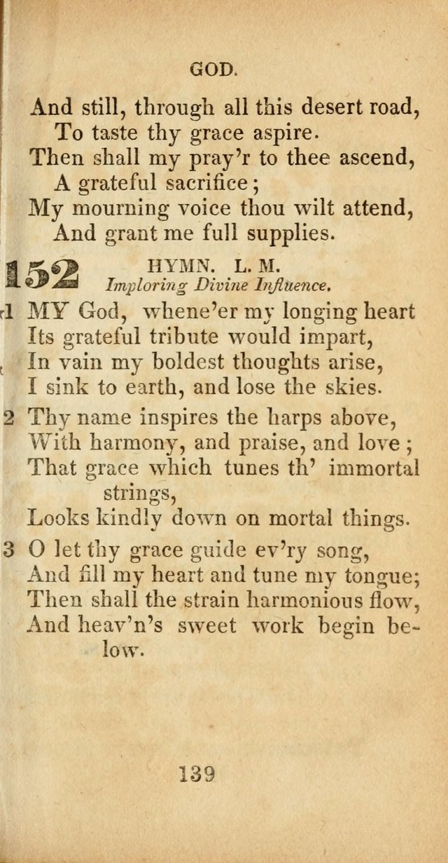 Sacred lyrics, or Select hymns: particularly adapted to revivals of religion, and intended as a supplement to Watts.  page 139