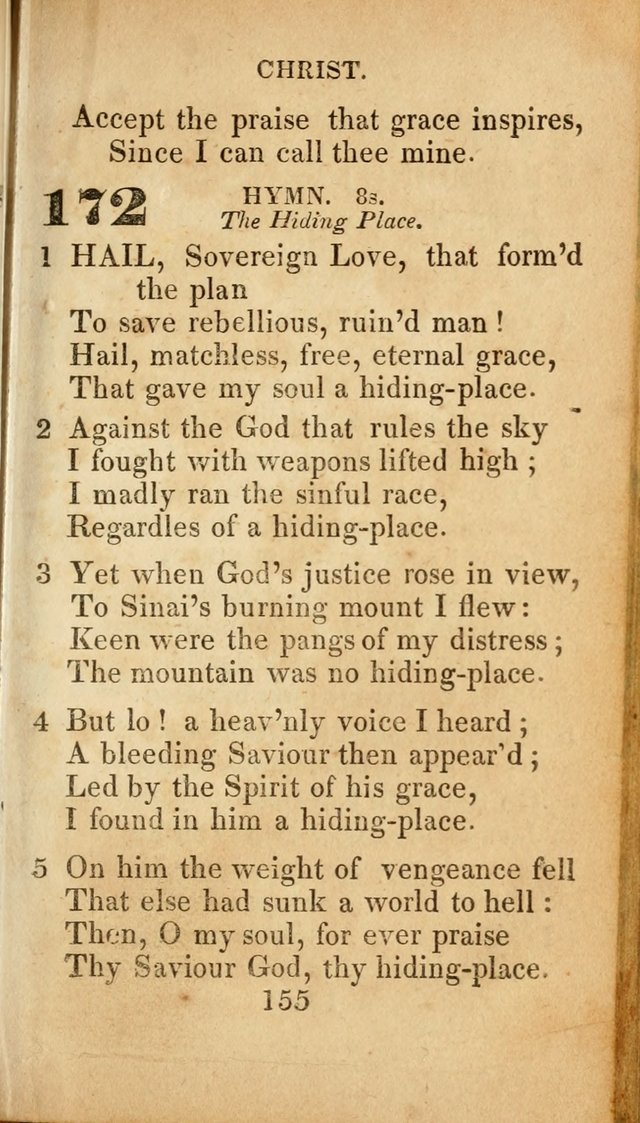 Sacred lyrics, or Select hymns: particularly adapted to revivals of religion, and intended as a supplement to Watts.  page 155