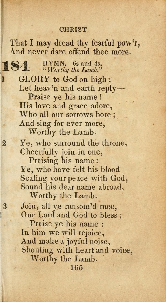 Sacred lyrics, or Select hymns: particularly adapted to revivals of religion, and intended as a supplement to Watts.  page 165
