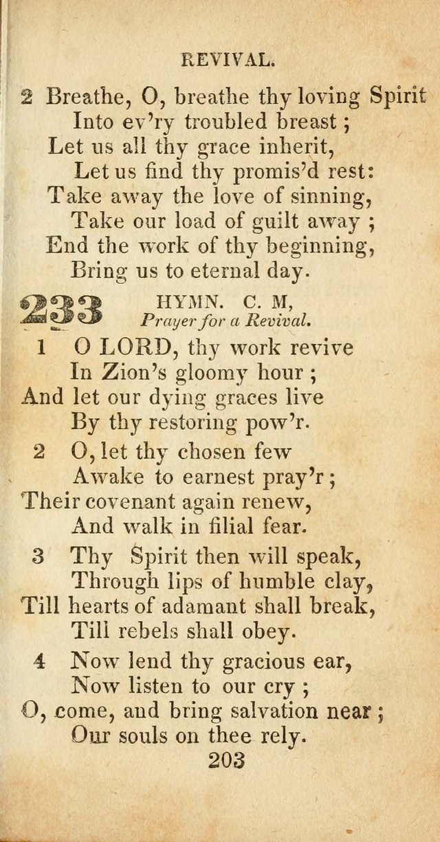 Sacred lyrics, or Select hymns: particularly adapted to revivals of religion, and intended as a supplement to Watts.  page 203