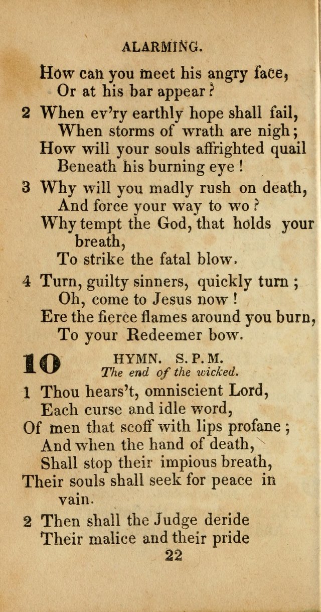 Sacred lyrics, or Select hymns: particularly adapted to revivals of religion, and intended as a supplement to Watts.  page 22