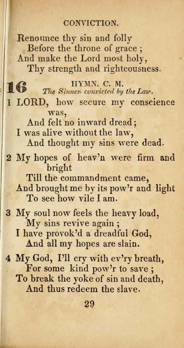 Sacred lyrics, or Select hymns: particularly adapted to revivals of religion, and intended as a supplement to Watts.  page 29