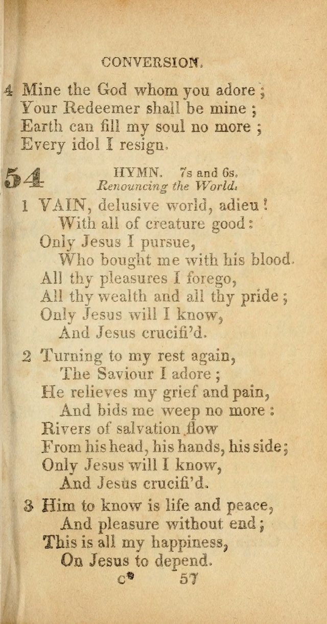 Sacred lyrics, or Select hymns: particularly adapted to revivals of religion, and intended as a supplement to Watts.  page 57