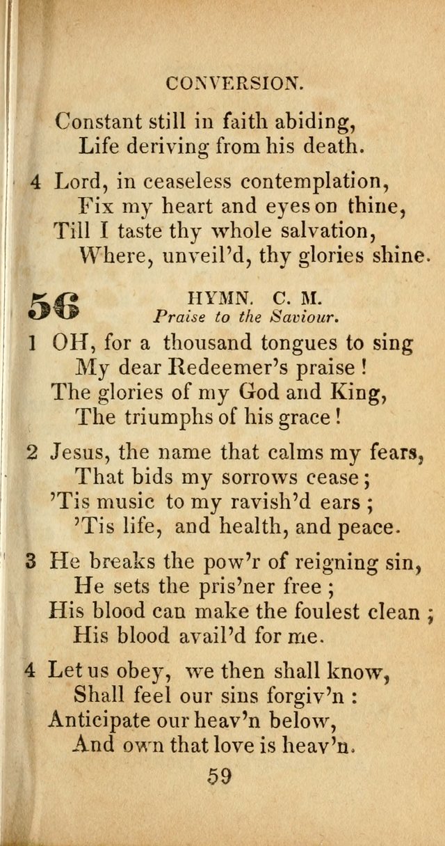 Sacred lyrics, or Select hymns: particularly adapted to revivals of religion, and intended as a supplement to Watts.  page 59