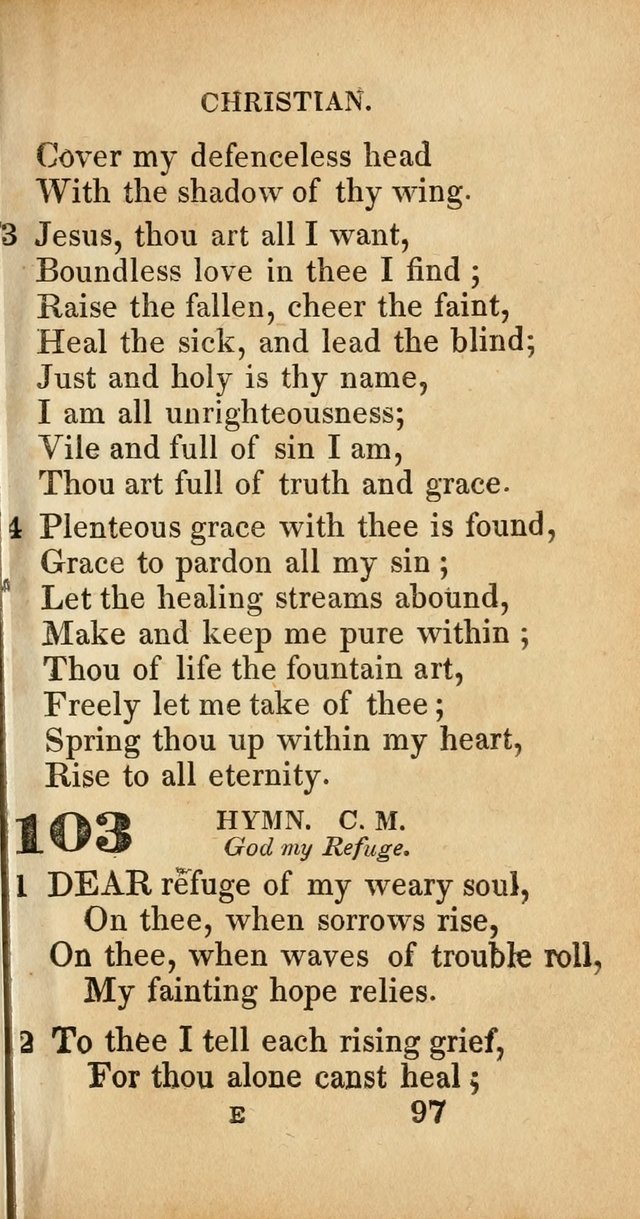 Sacred lyrics, or Select hymns: particularly adapted to revivals of religion, and intended as a supplement to Watts.  page 97