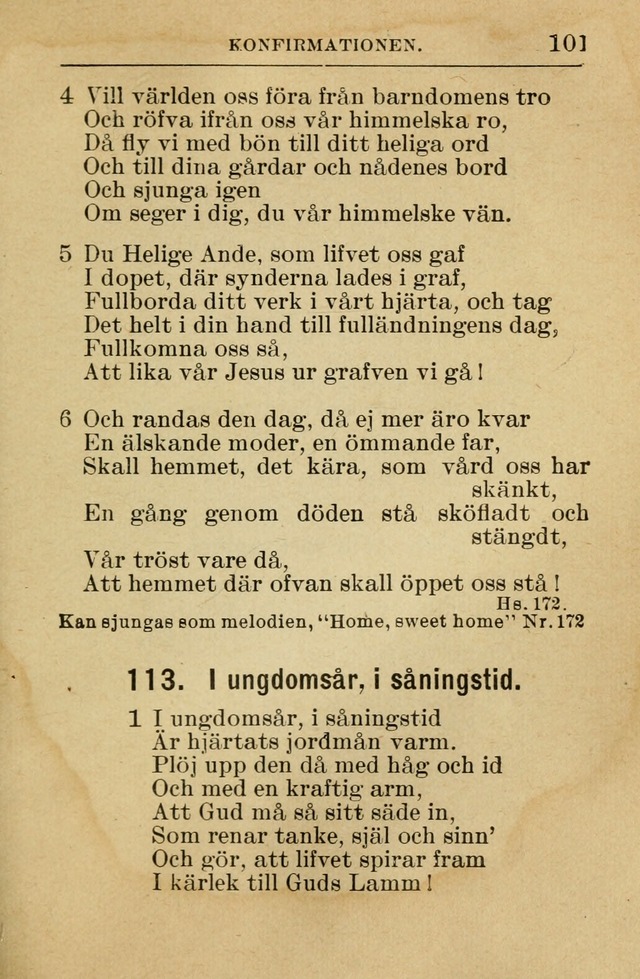Söndagsskolbok: innehållande liturgi och sånger för söndagsskolan (Omarbetad uppl.) page 101