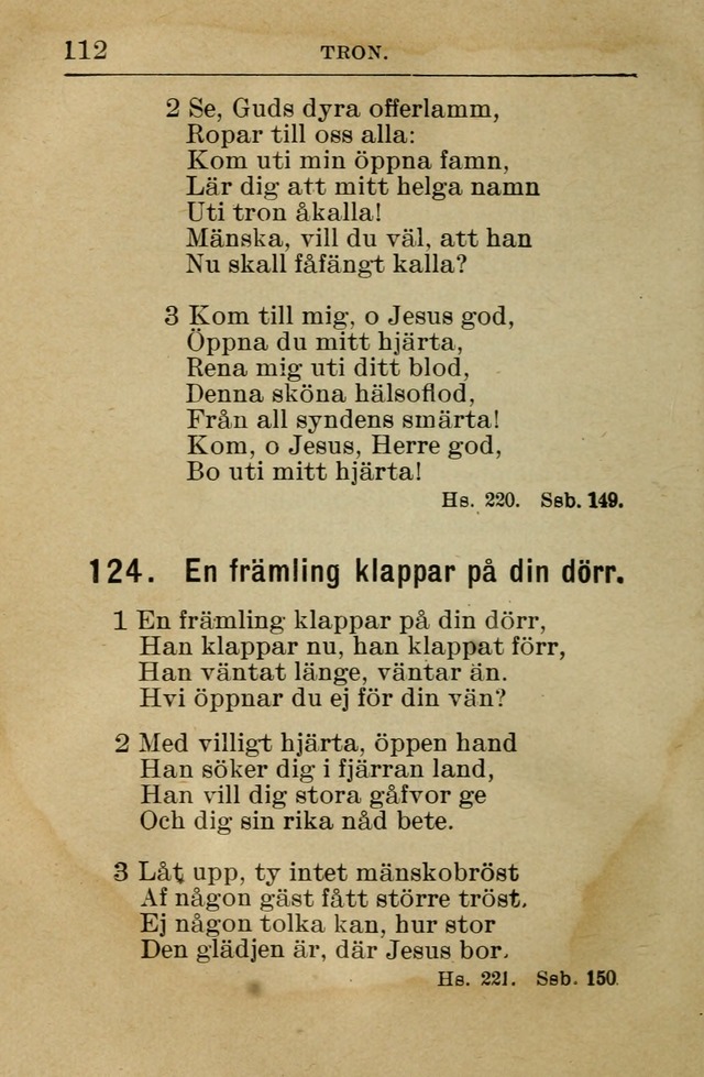 Söndagsskolbok: innehållande liturgi och sånger för söndagsskolan (Omarbetad uppl.) page 112