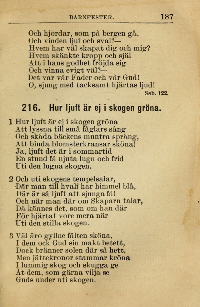 Söndagsskolbok: innehållande liturgi och sånger för söndagsskolan (Omarbetad uppl.) page 189