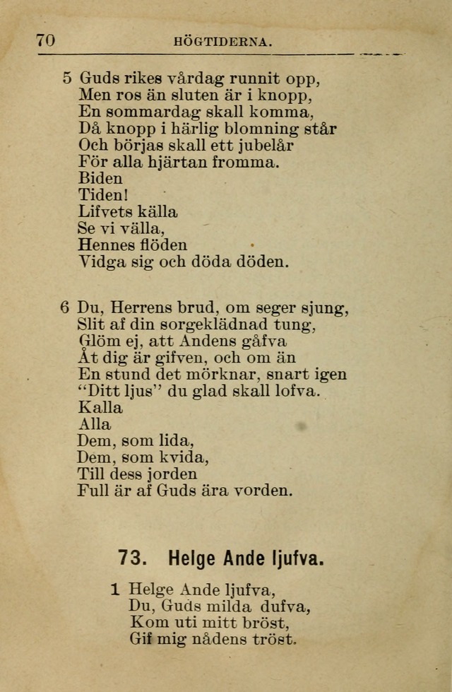 Söndagsskolbok: innehållande liturgi och sånger för söndagsskolan (Omarbetad uppl.) page 70