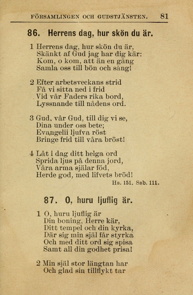 Söndagsskolbok: innehållande liturgi och sånger för söndagsskolan (Omarbetad uppl.) page 81