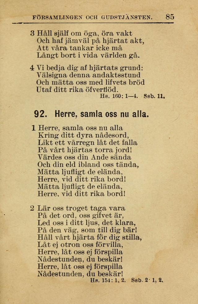 Söndagsskolbok: innehållande liturgi och sånger för söndagsskolan (Omarbetad uppl.) page 85