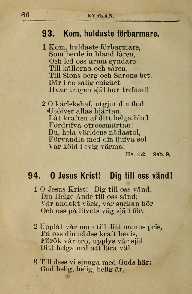 Söndagsskolbok: innehållande liturgi och sånger för söndagsskolan (Omarbetad uppl.) page 86