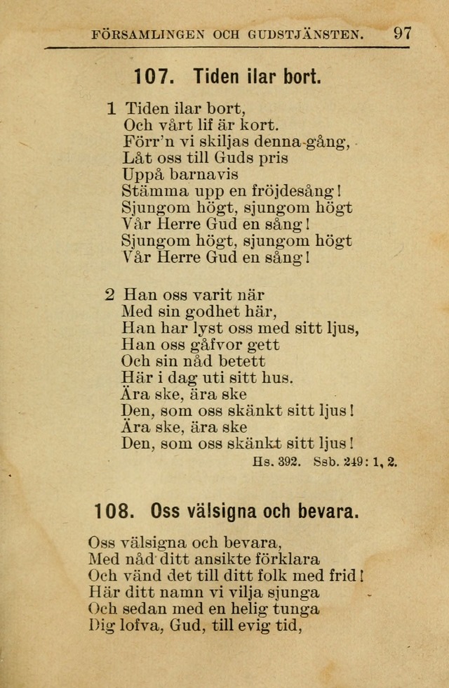 Söndagsskolbok: innehållande liturgi och sånger för söndagsskolan (Omarbetad uppl.) page 97