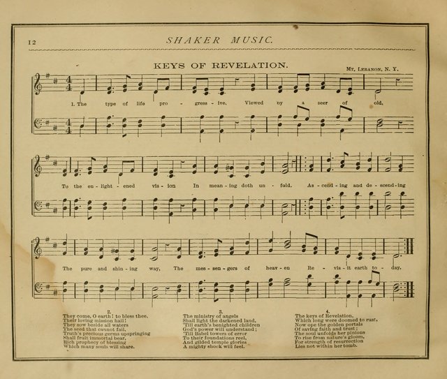 Shaker Music: Inspirational hymns and melodies illustrative of the resurrection life and testimoy of the shakers page 19