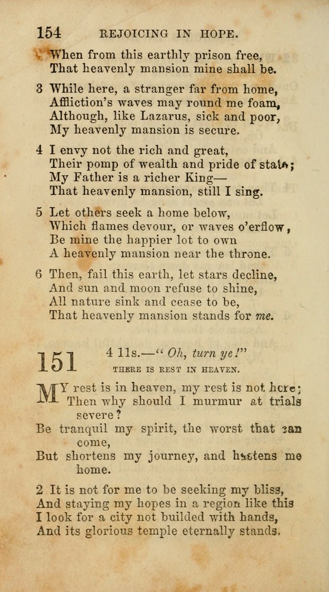 Select Melodies; Comprising the Best Hymns and Spiritual Songs in Common Use, and not generally found in standard church hymn-books: as also a number of original pieces, and translations from...German page 156